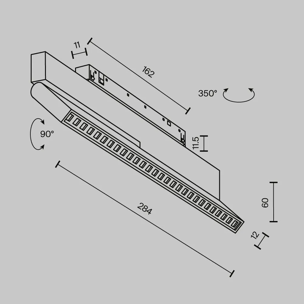 картинка Трековый светильник Technical TR242-2-12W3K-B