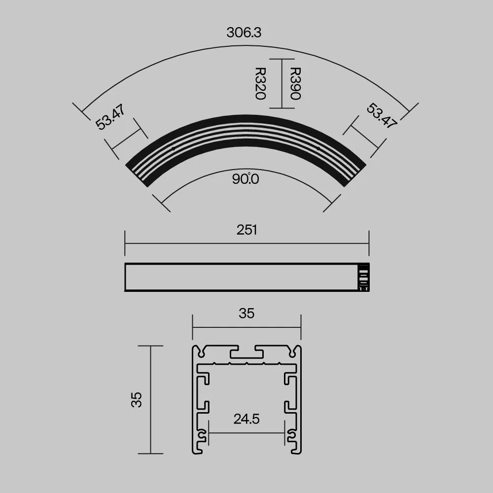 картинка Профиль Led Strip ALM-3535R-B-D-90°-0.3M