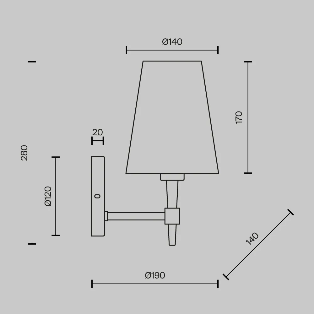 картинка Настенный светильник (бра) Maytoni H001WL-01BS