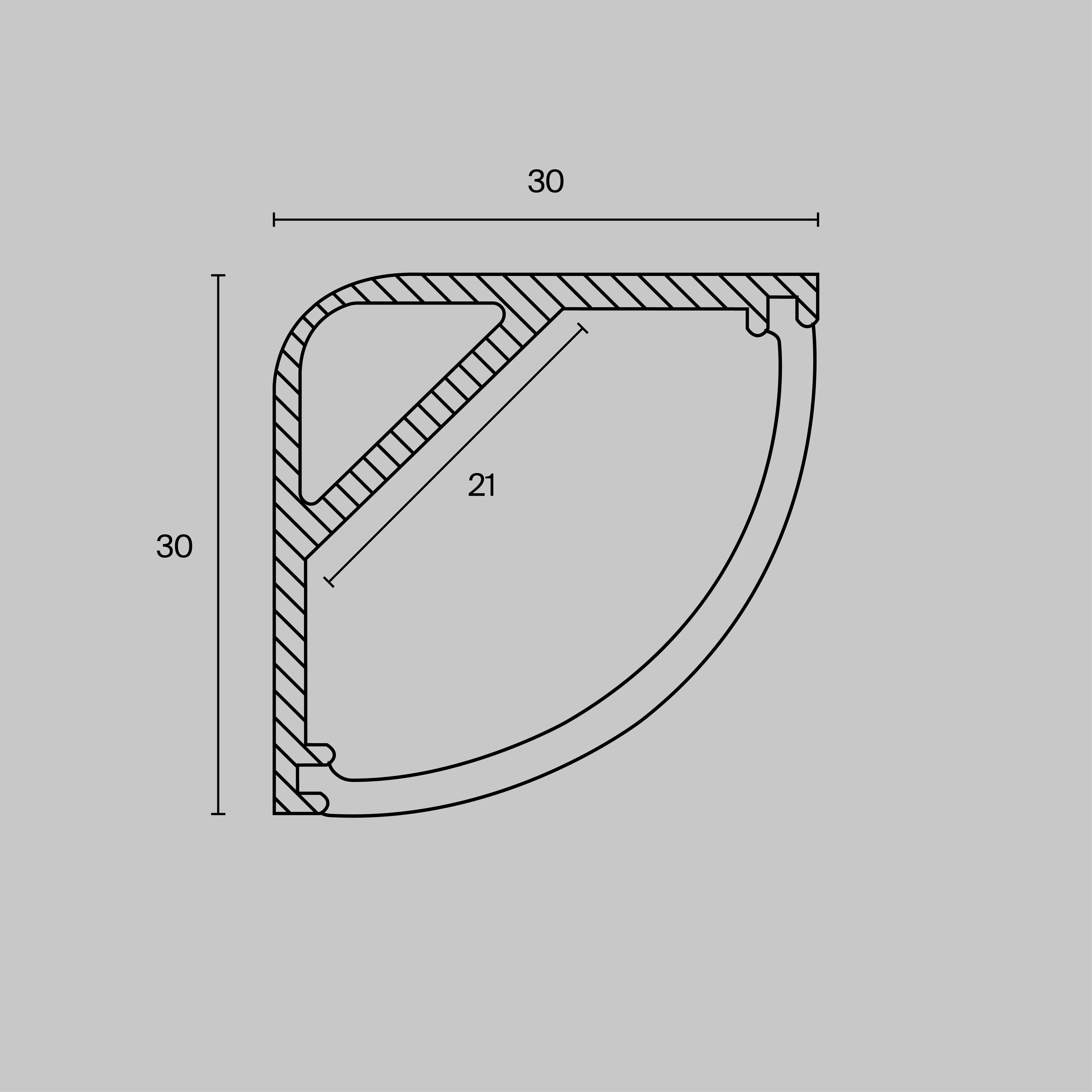 картинка Профиль Led Strip ALM-3030B-S-2M