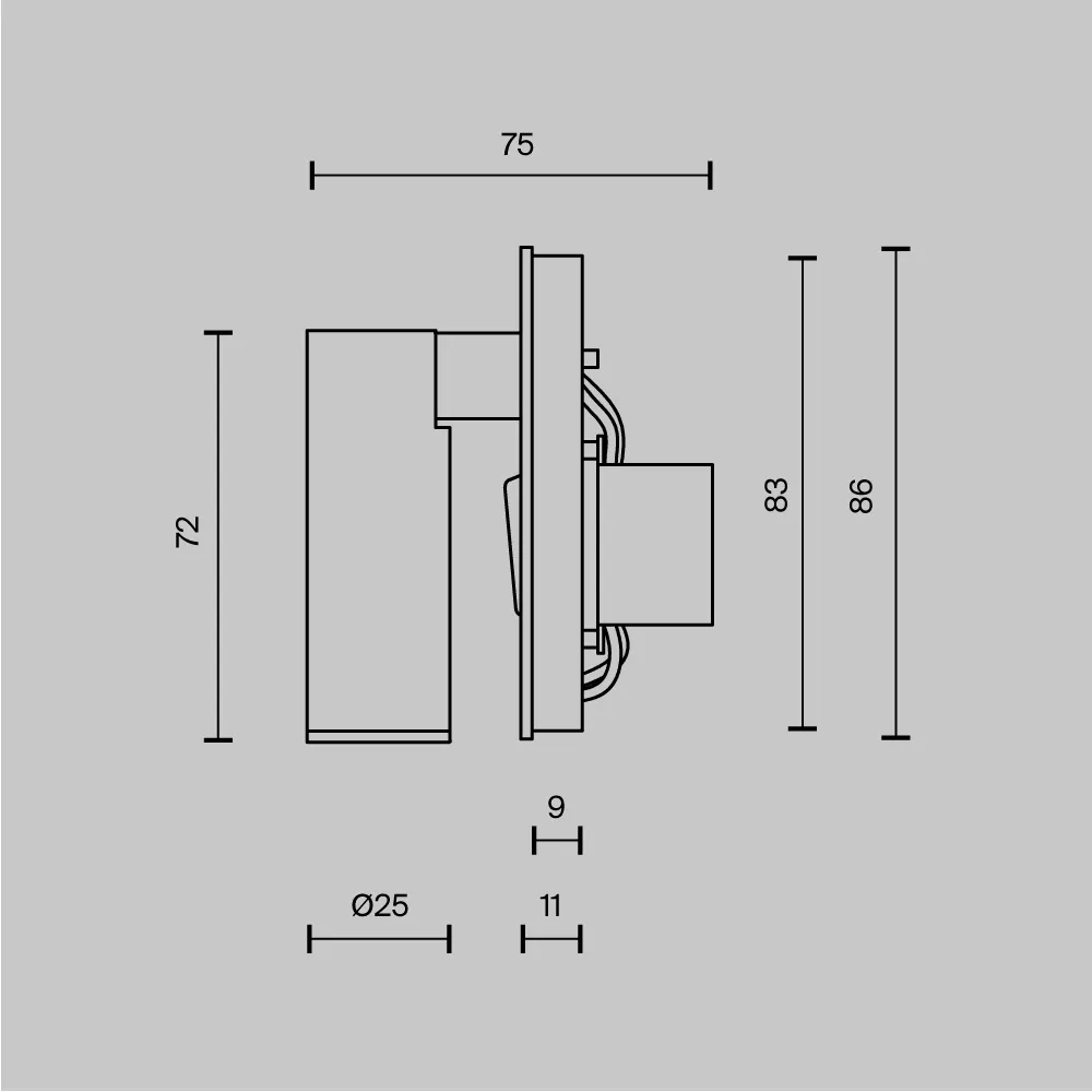 картинка Настенный светильник (бра) Technical C040WL-L3W3K
