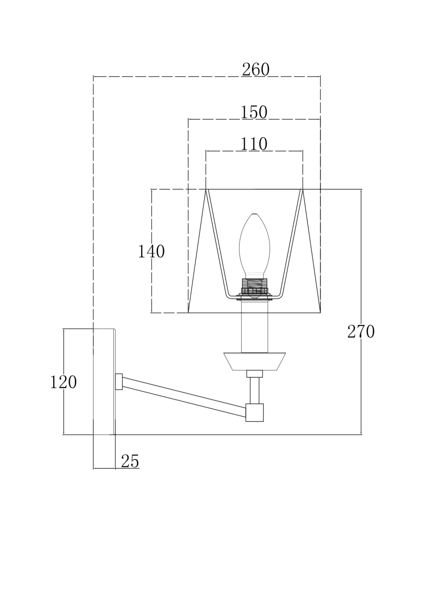 картинка Настенный светильник (бра) Maytoni MOD064WL-01N