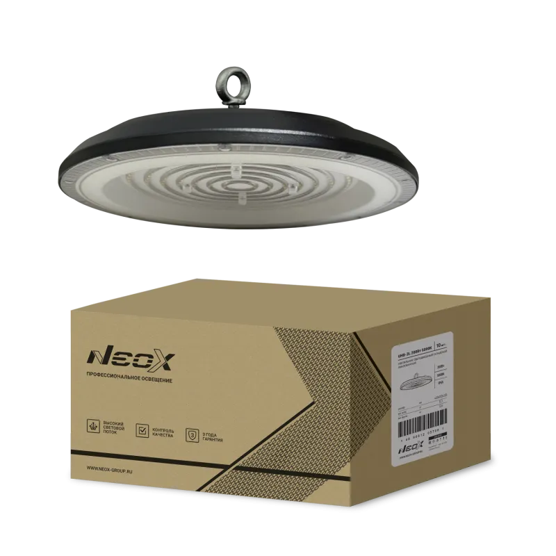 картинка Светильник складской линзованный светодиодный UHB-2L 200Вт 230В 5000К 21000Лм 105лм/Вт IP65 без пульсации NEOX