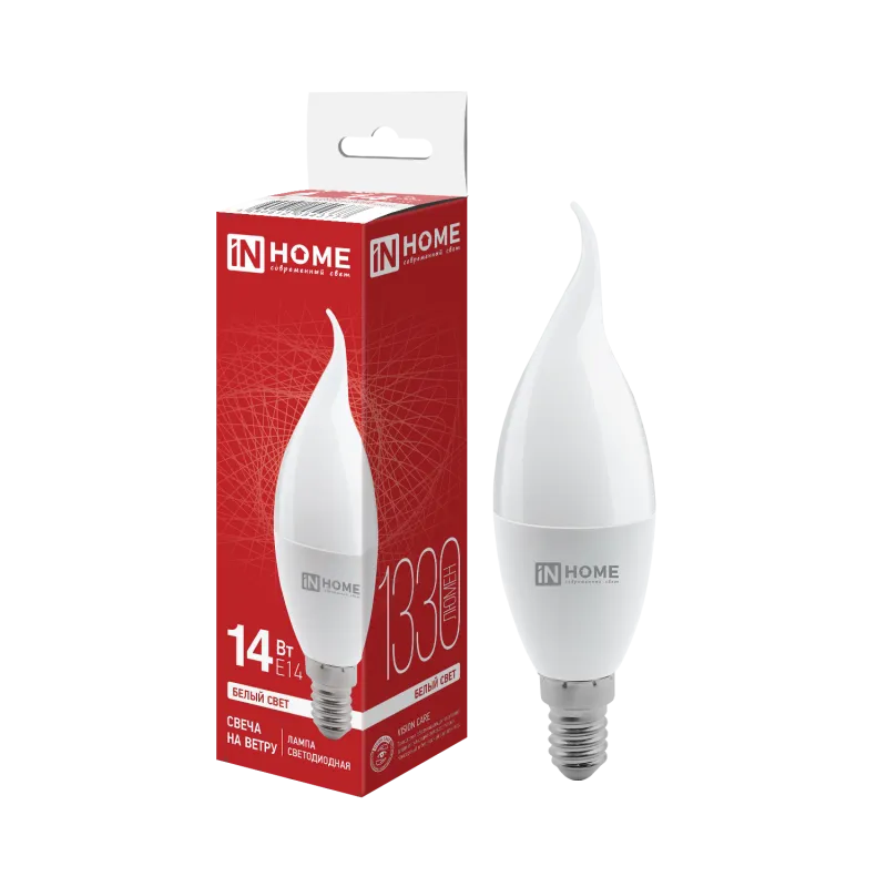 картинка Лампа светодиодная LED-СВЕЧА НА ВЕТРУ-VC 14Вт 230В E14 4000K 1330Лм IN HOME