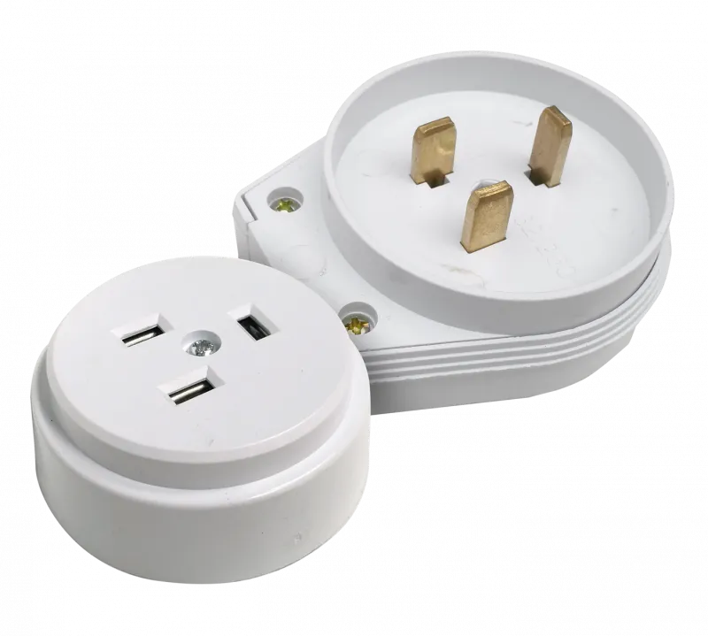 картинка Разъем печной РШ/ВШ 32А 250В пластиковый накладной белый 9123 IN HOME