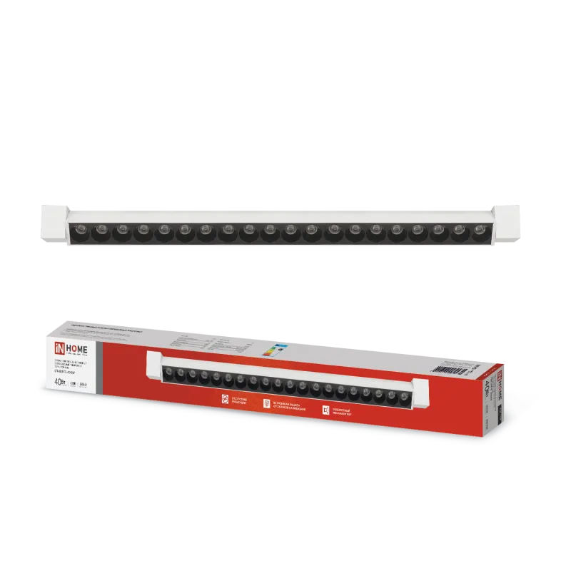 картинка Светильник трековый линейный светодиодный поворотный LTR-02R-TL 40Вт 4000К 4000Лм 605мм IP40 24 градуса белый серии TOP-LINE IN HOME