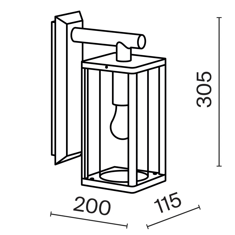 картинка Настенный светильник (бра) Outdoor O452WL-01GF1