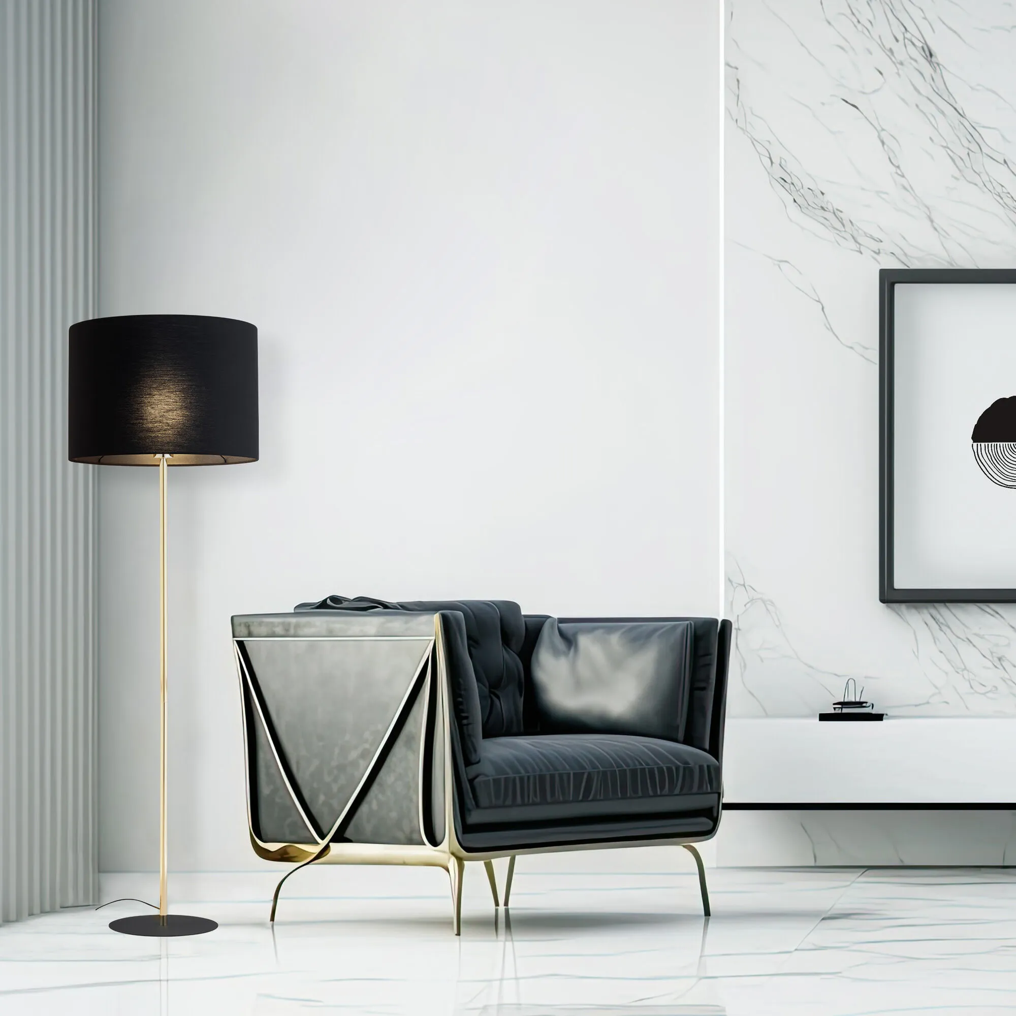 картинка Напольный светильник с тканевым абажуром 16029 Umberto