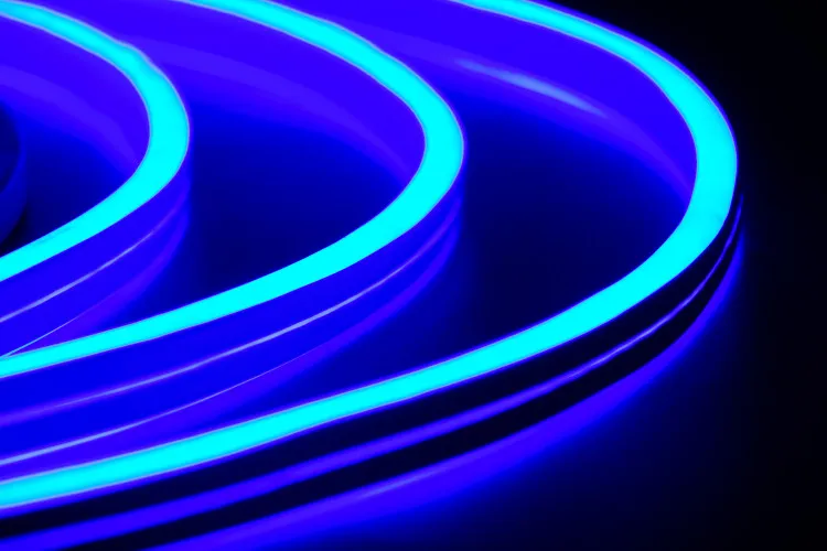 картинка Светодиодный гибкий Неон, двусторонний, 8х16 мм, синий