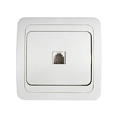картинка Розетка компьютерная одинарная RJ-45 CLASSICO белая 2131 IN HOME