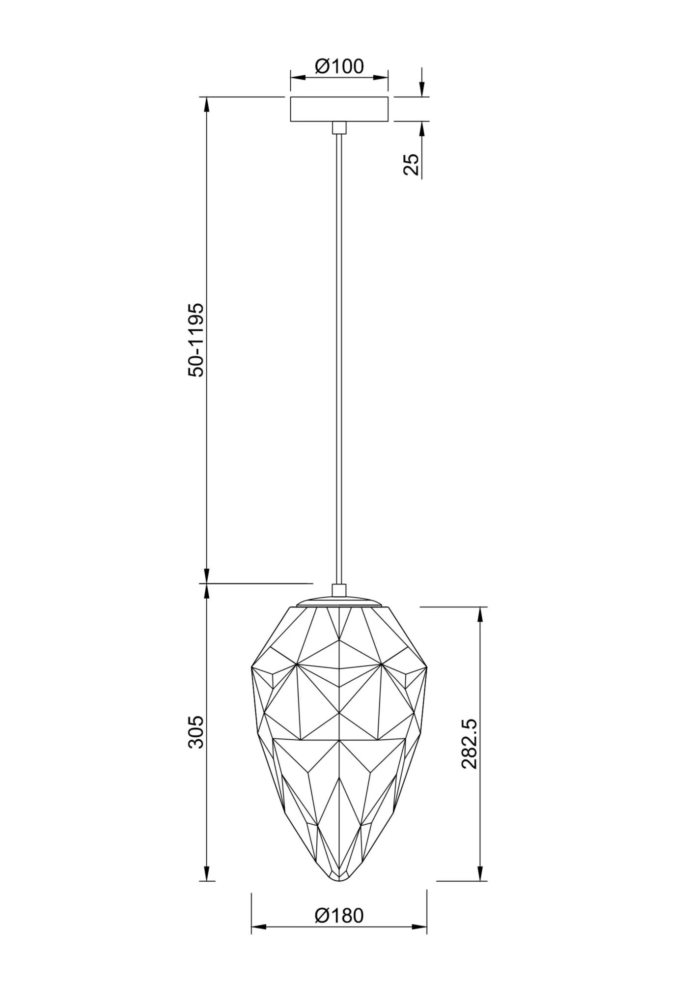 картинка Подвесной светильник Maytoni P052PL-01BL