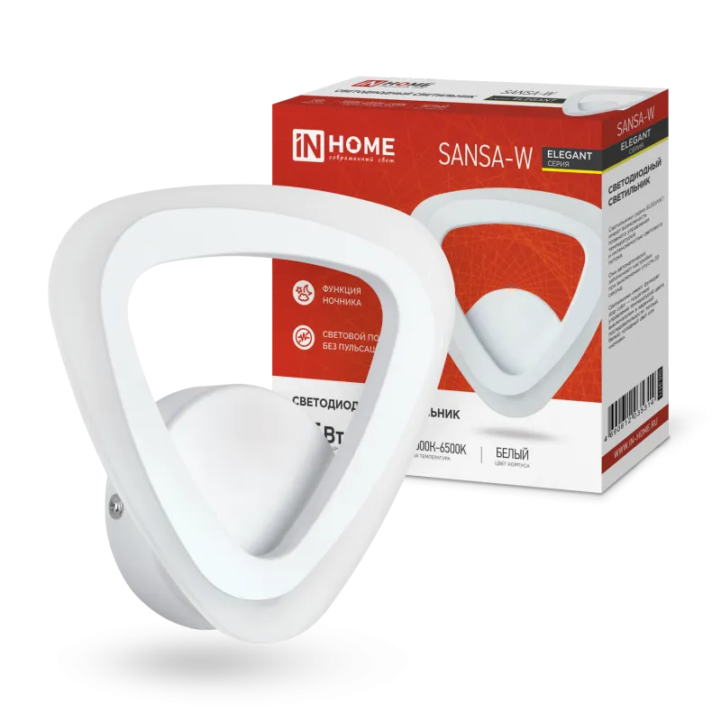 картинка Светильник светодиодный ELEGANT SANSA-W 15Вт 230В 3000-6500K 1200Лм STEP COLOR белый IN HOME
