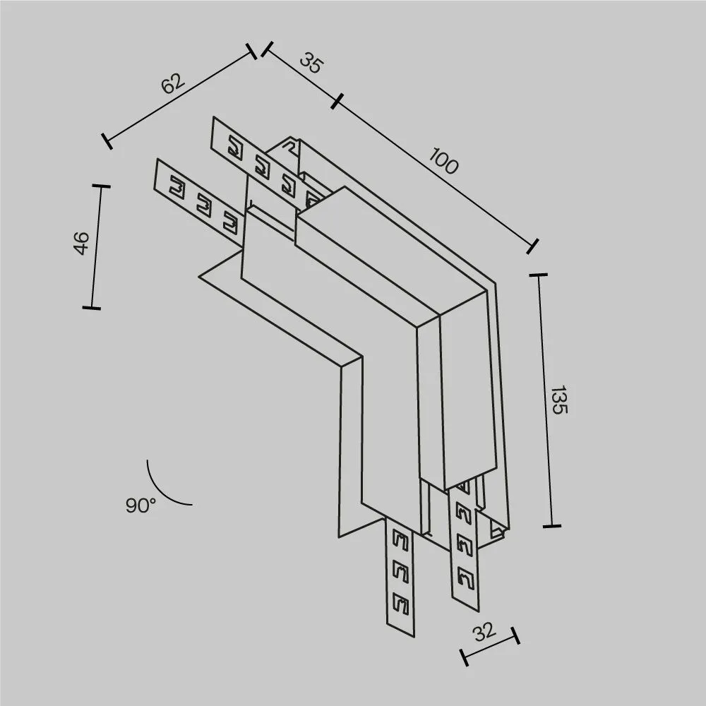 картинка Комплектующие для встраиваемой трековой системы Technical TRA034ICL-42.12W