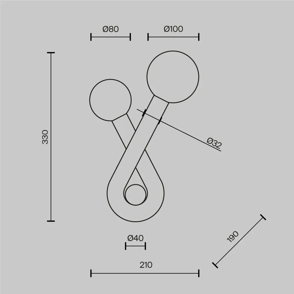 картинка Настенный светильник (бра) Maytoni MOD476WL-02BG