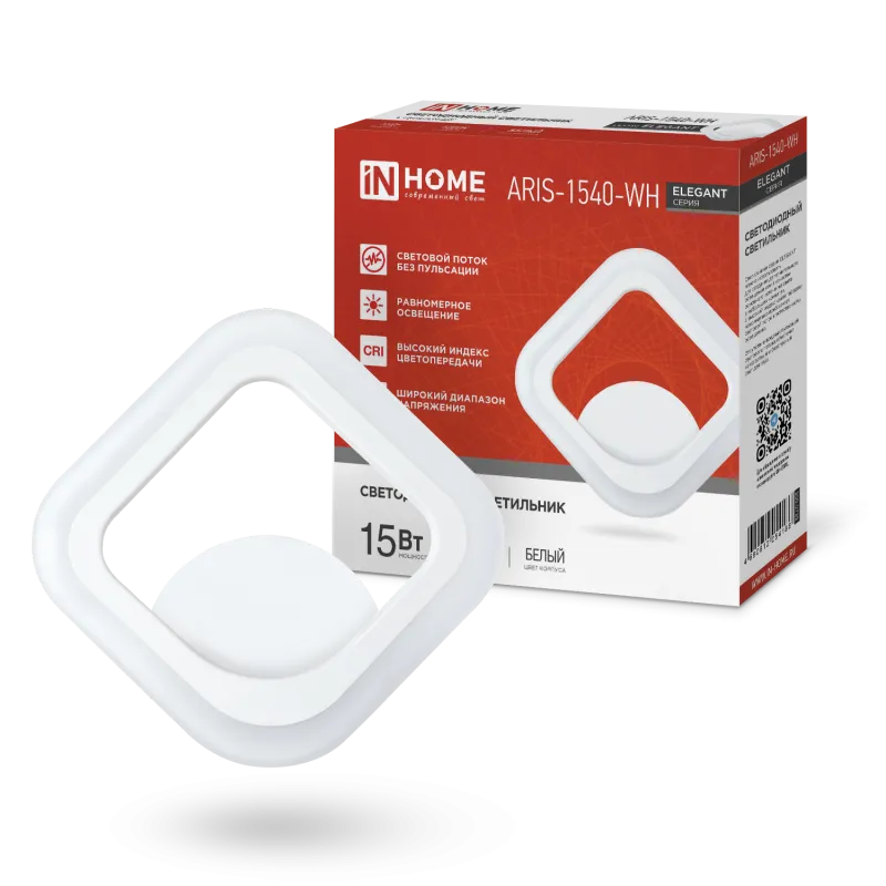 картинка Светильник светодиодный ELEGANT ARIS-1540-WH 15Вт 230В 4000К 1200Лм белый IN HOME