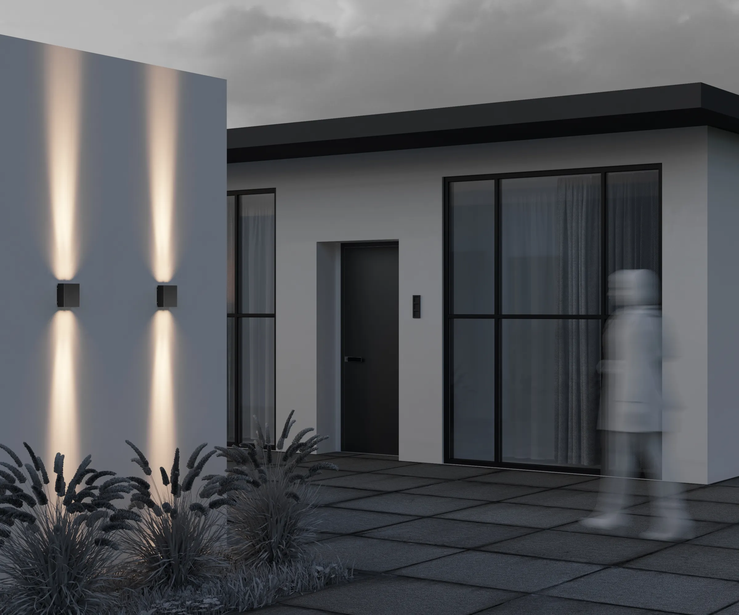 картинка Настенный светильник (бра) Outdoor O570WL-L20B3K