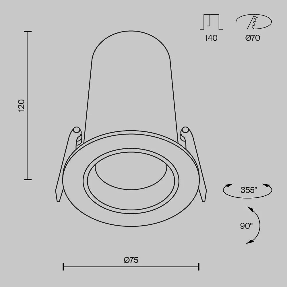 картинка Встраиваемый светильник Technical DL125-L12-4K-W