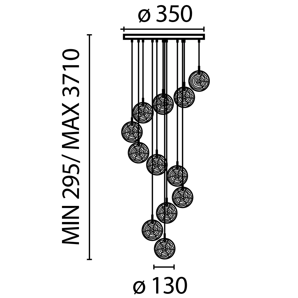 картинка Подвесной светильник Maytoni MOD254PL-12BS
