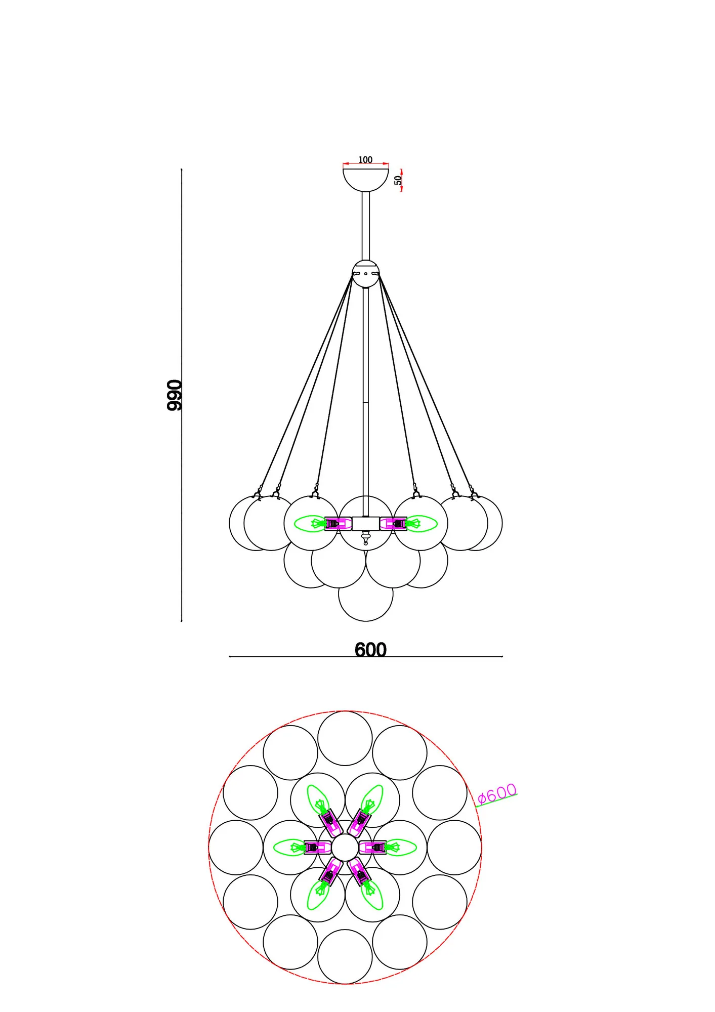 картинка Подвесной светильник Freya FR5231PL-06BS