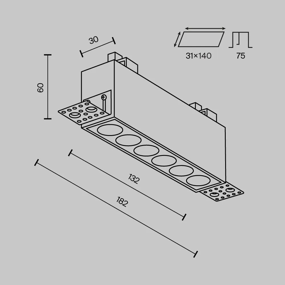 картинка Встраиваемый светильник Technical DL065-12W3-6K-TRS-B