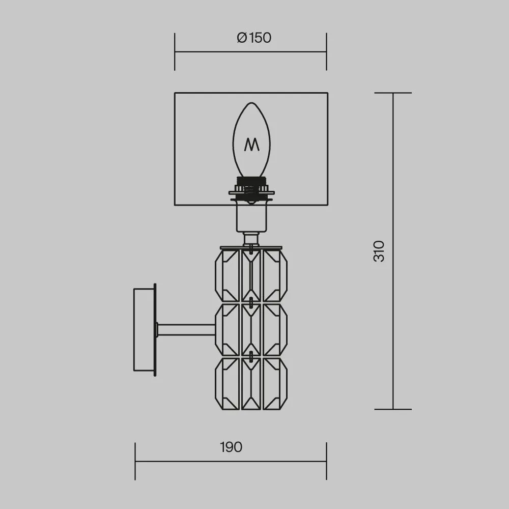 картинка Настенный светильник (бра) Maytoni DIA008WL-01CH
