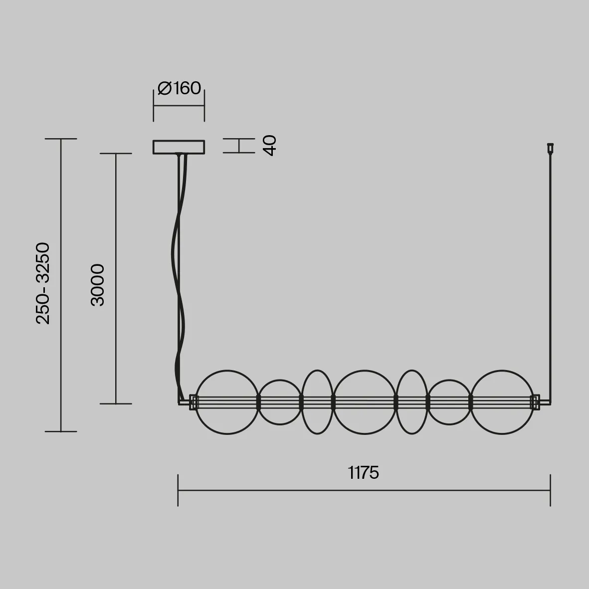 картинка Подвесной светильник Maytoni MOD307PL-L40B3K