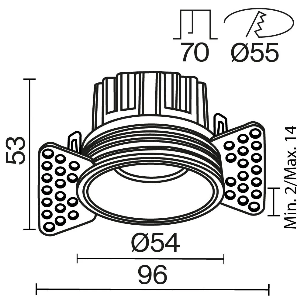 картинка Встраиваемый светильник Technical DL058-7W2.7K-TRS-W