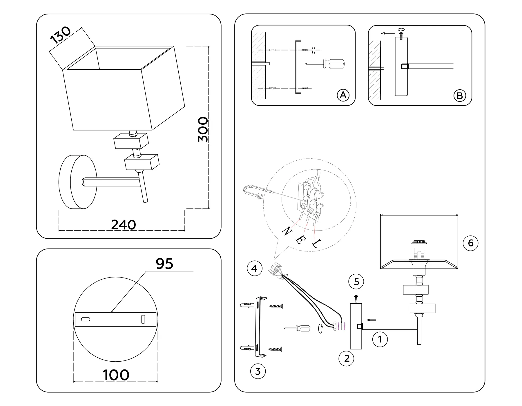 картинка Настенный светильник с абажуром LH71335