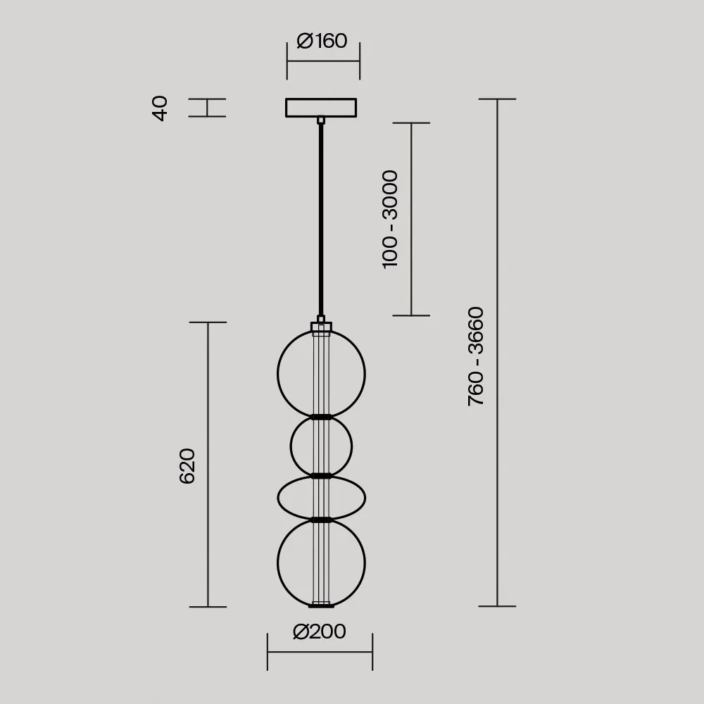 картинка Подвесной светильник Maytoni MOD307PL-L36BS3K