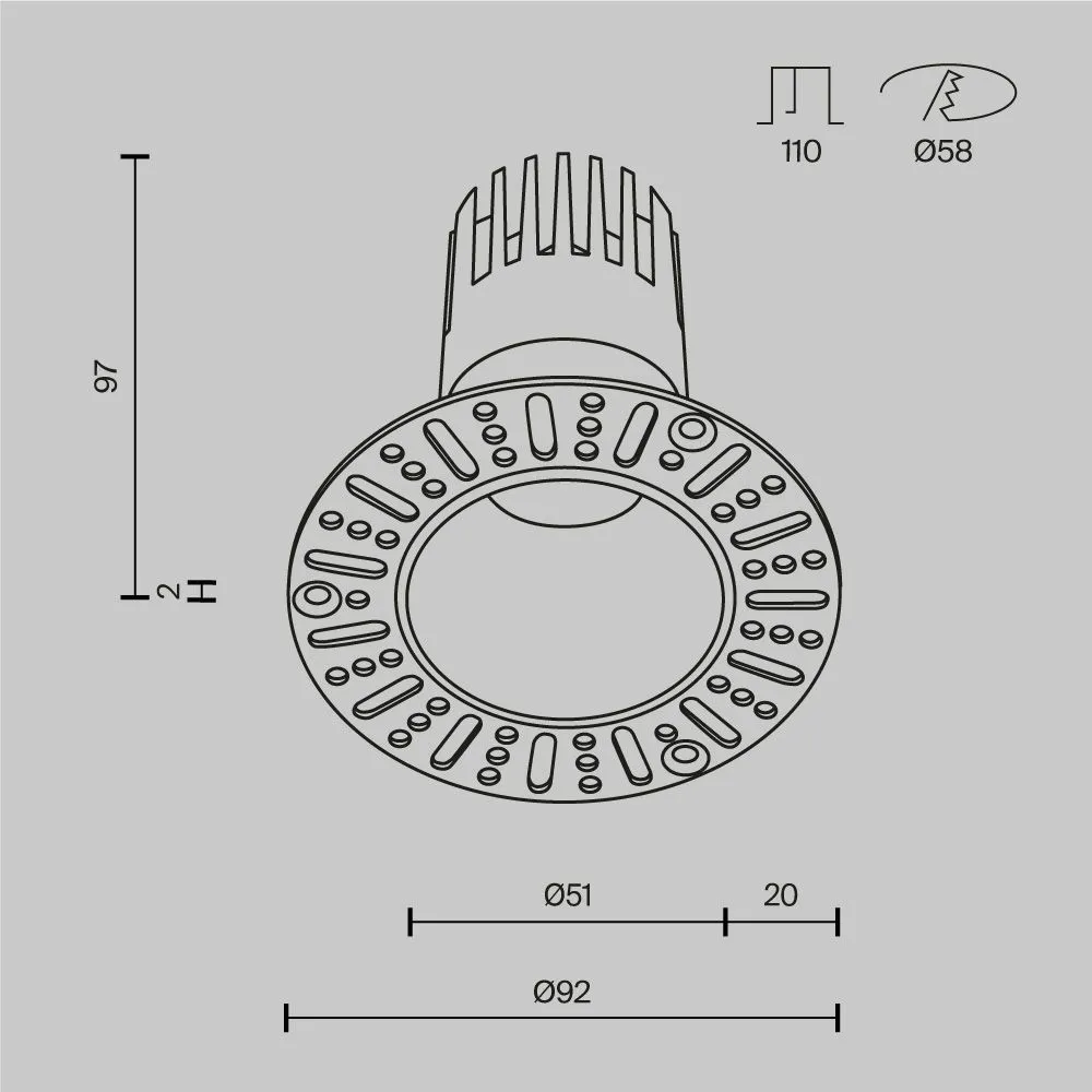 картинка Встраиваемый светильник Technical DL120-10W-2.7K-TRS-W