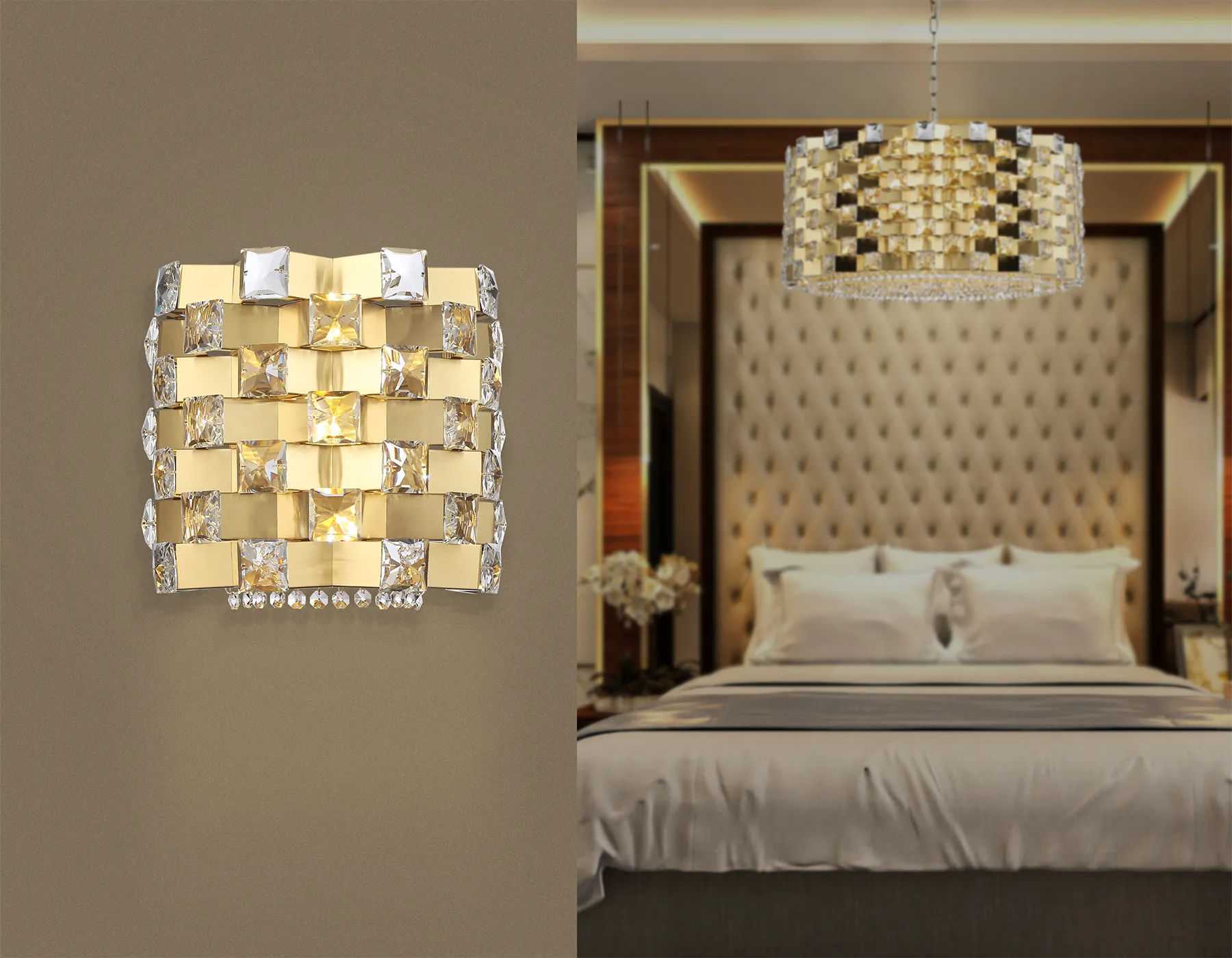 картинка Настенный светильник с хрусталем LH41014