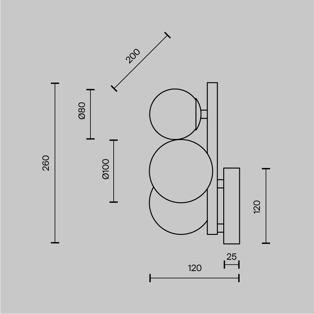 картинка Настенный светильник (бра) Maytoni MOD545WL-03BS