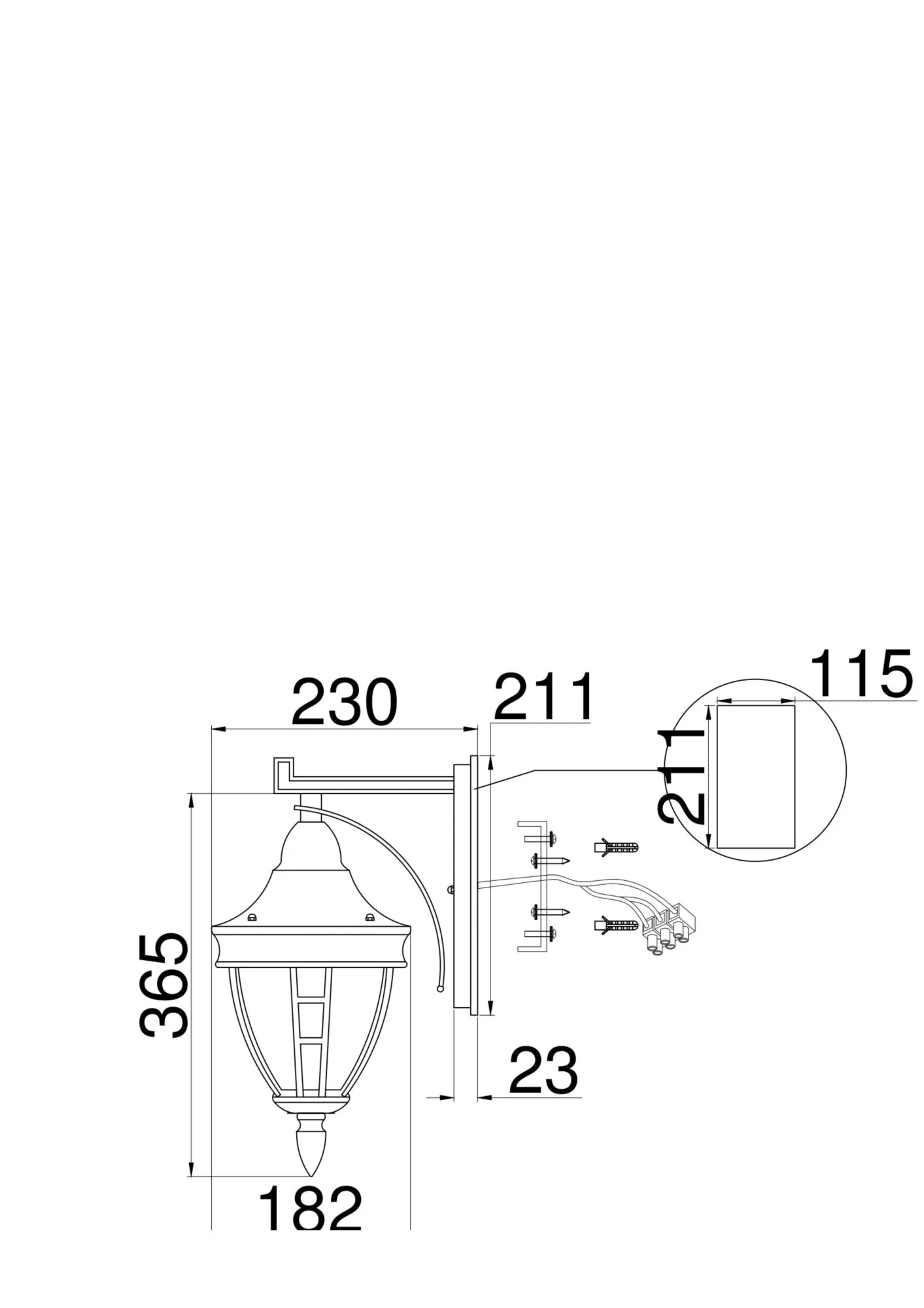 картинка Настенный светильник (бра) Outdoor O027WL-01B