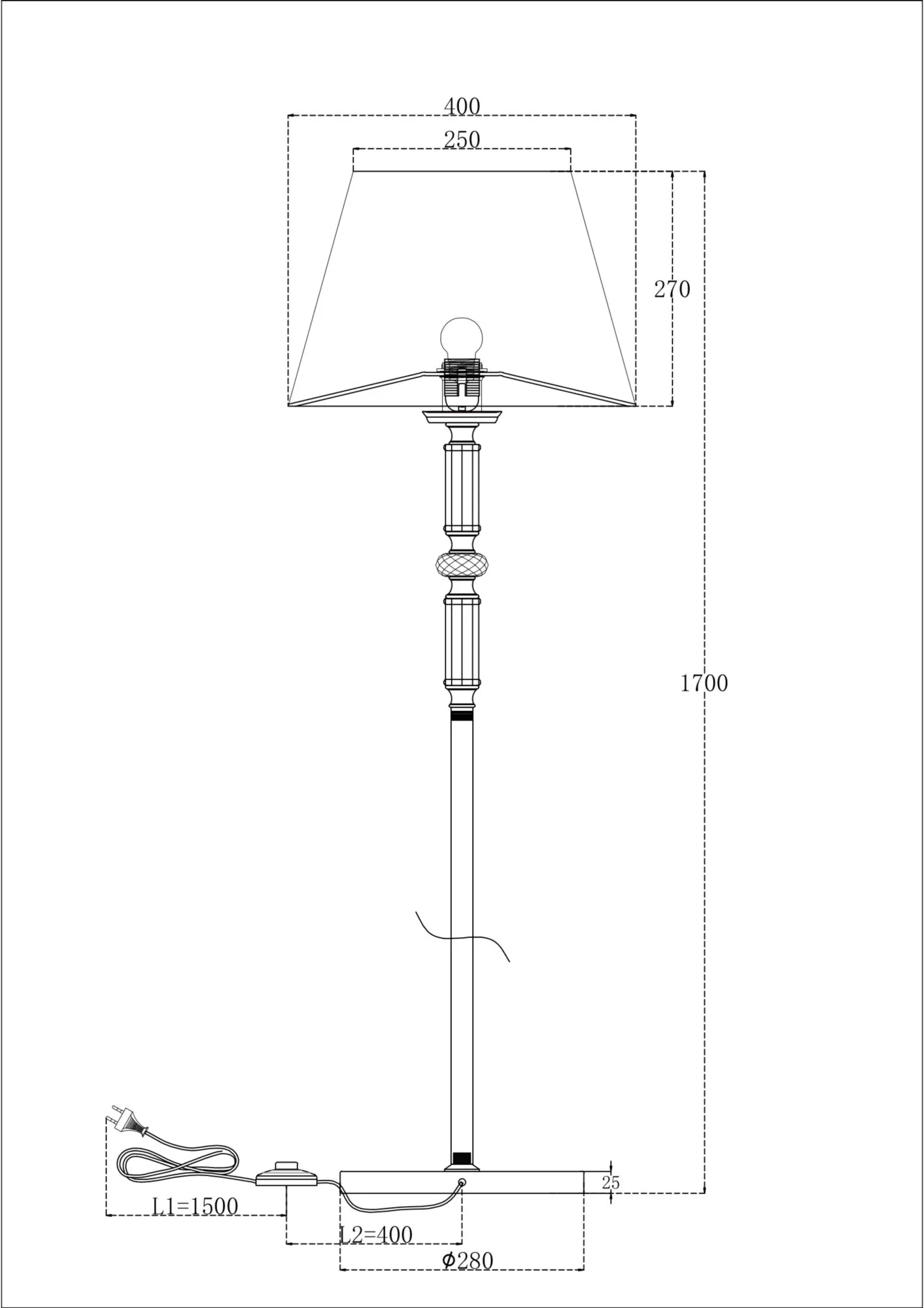 картинка Напольный светильник (торшер) Maytoni MOD018FL-01CH