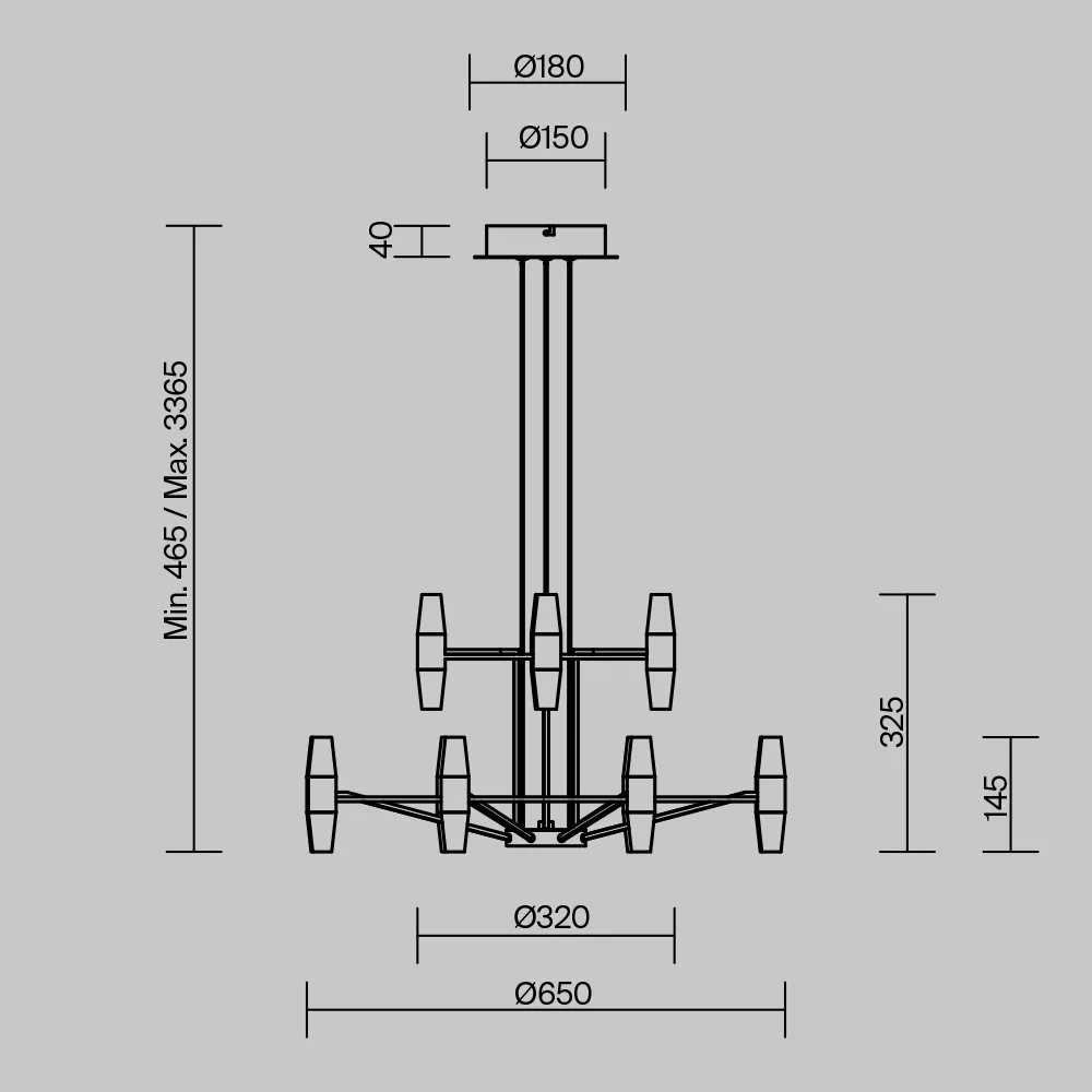 картинка Подвесной светильник Maytoni MOD401PL-L72BS3K