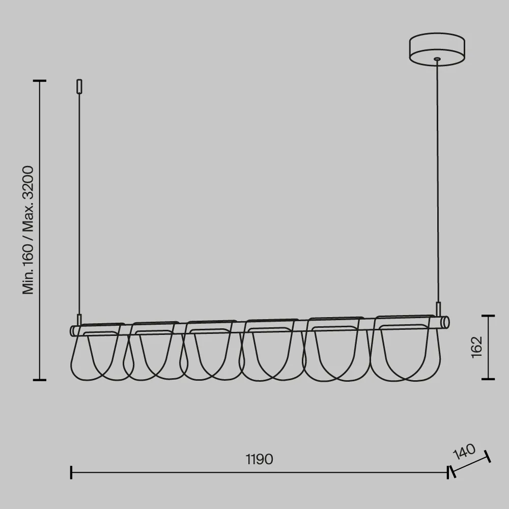 картинка Подвесной светильник Maytoni MOD319PL-L30B3K