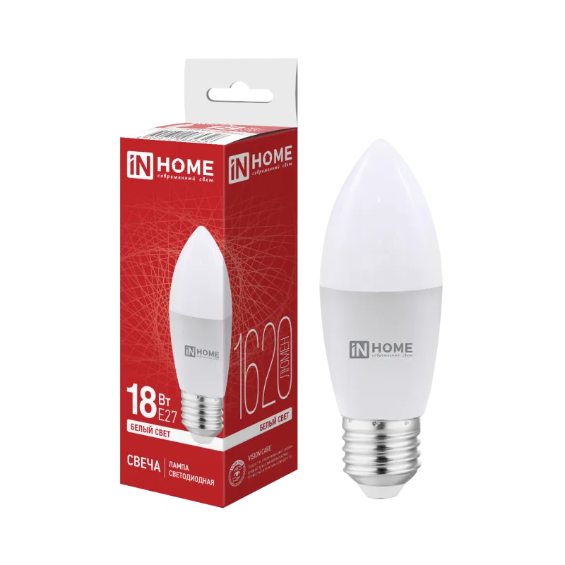 картинка Лампа светодиодная LED-СВЕЧА-VC 18Вт 230В E27 4000K 1620Лм IN HOME