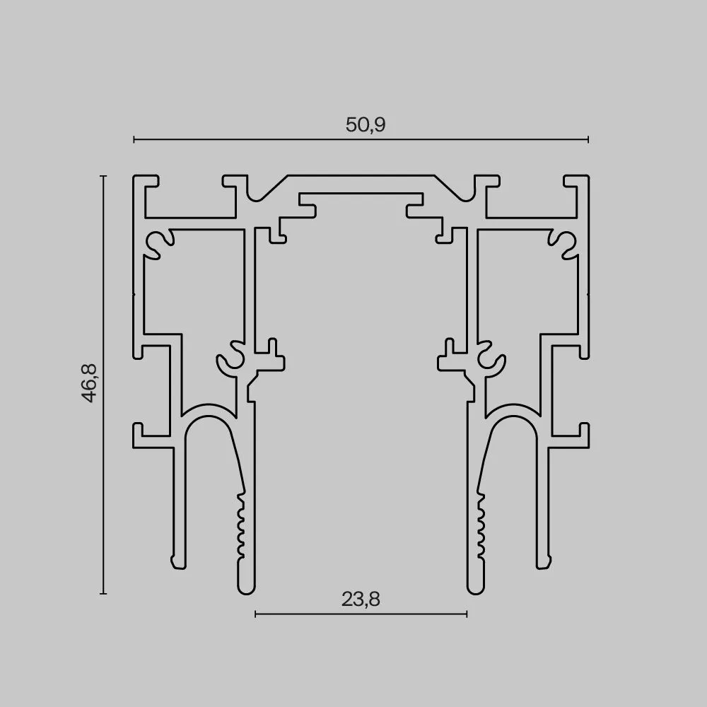 картинка Шинопровод встраиваемый для натяжного потолка Technical TRX034-SCCL-422B
