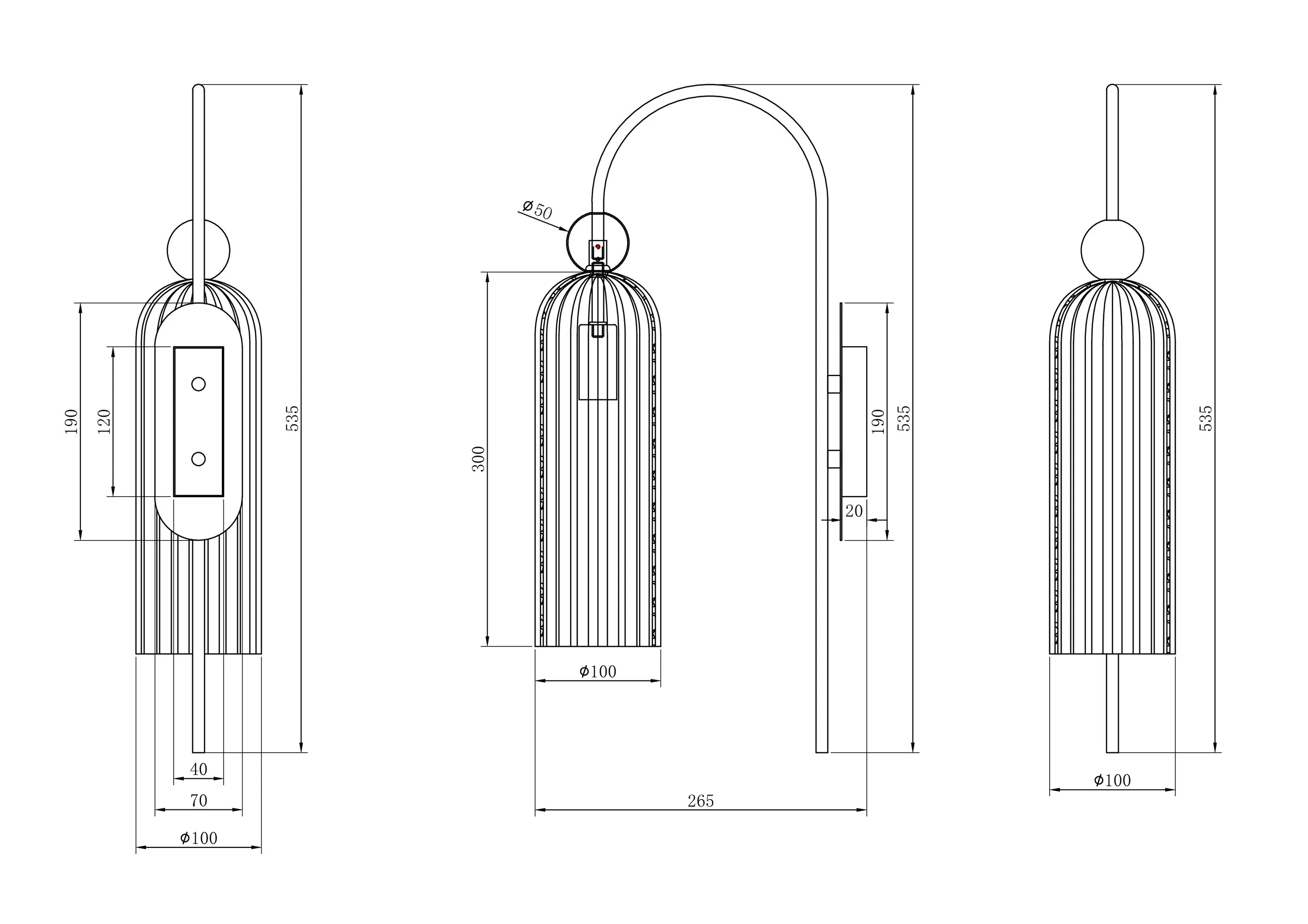 картинка Настенный светильник (бра) Maytoni MOD302WL-01GR