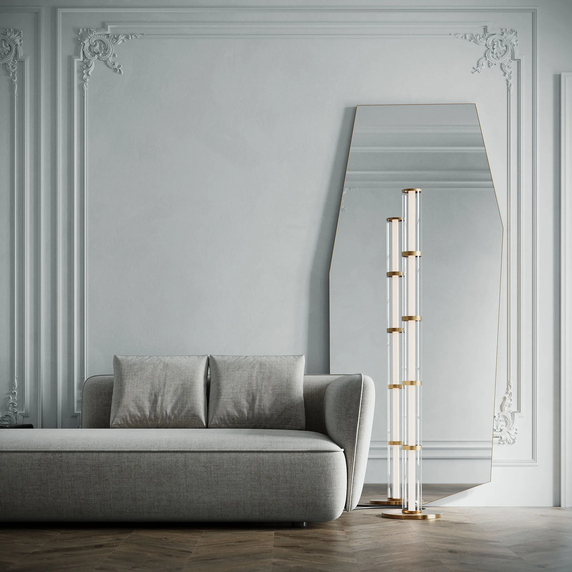 картинка Напольный светодиодный светильник 80537/1 латунь