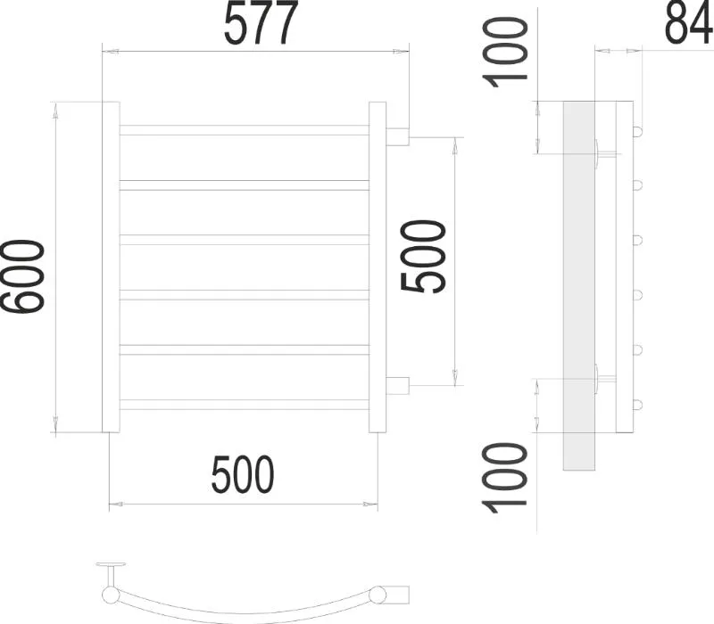 картинка Полотенцесушитель водяной TERMINUS   П17 500х1200, арт.4670078530653