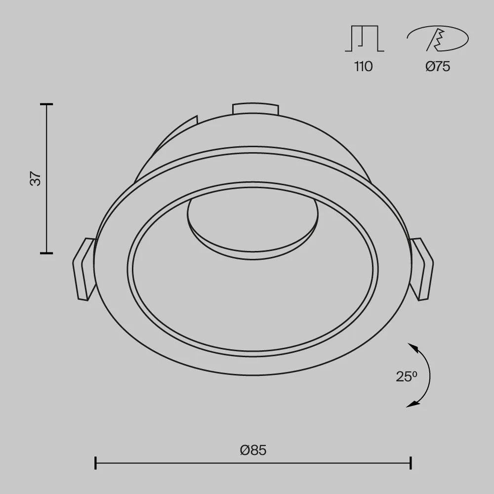 картинка Встраиваемый светильник Technical DL051-U-1BMG