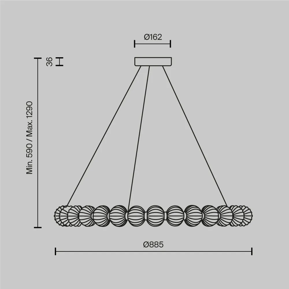 картинка Подвесной светильник Maytoni MOD555PL-L30CH4K