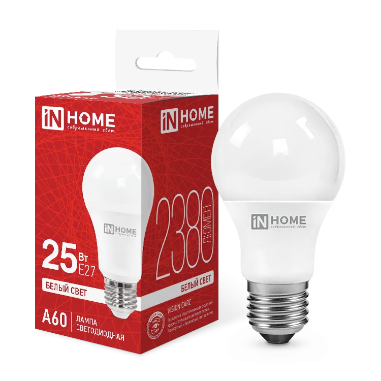 картинка Лампа светодиодная LED-A60-VC 25Вт 230В Е27 4000К 2380Лм IN HOME