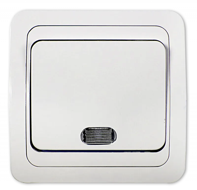 картинка Выключатель одноклавишный с подсветкой CLASSICO белый 2121 IN HOME