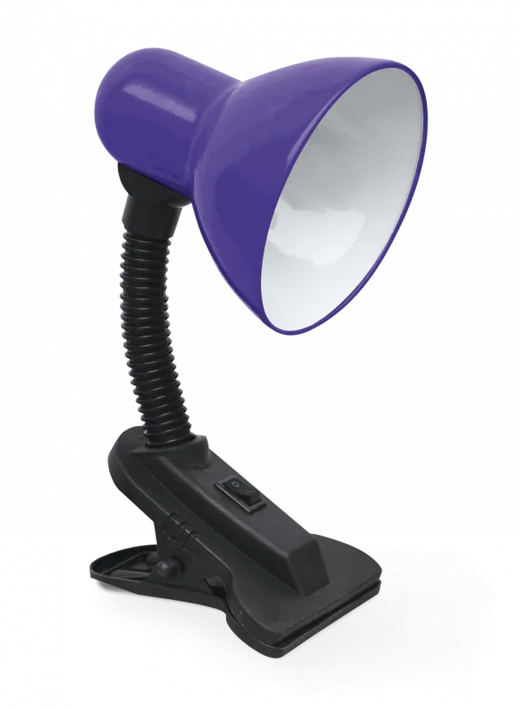 картинка Светильник настольный под лампу на прищепке СНП 21Ф-E27 230В ФИОЛЕТОВЫЙ (с подвесом) IN HOME