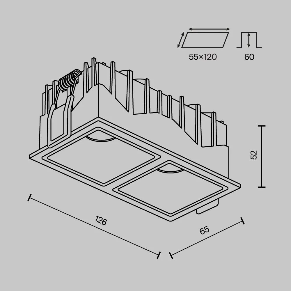 картинка Встраиваемый светильник Technical DL043-02-10W3K-SQ-B-1