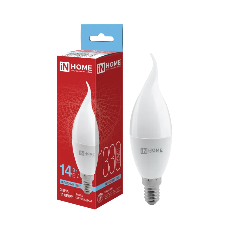 картинка Лампа светодиодная LED-СВЕЧА НА ВЕТРУ-VC 14Вт 230В E14 6500K 1330Лм IN HOME
