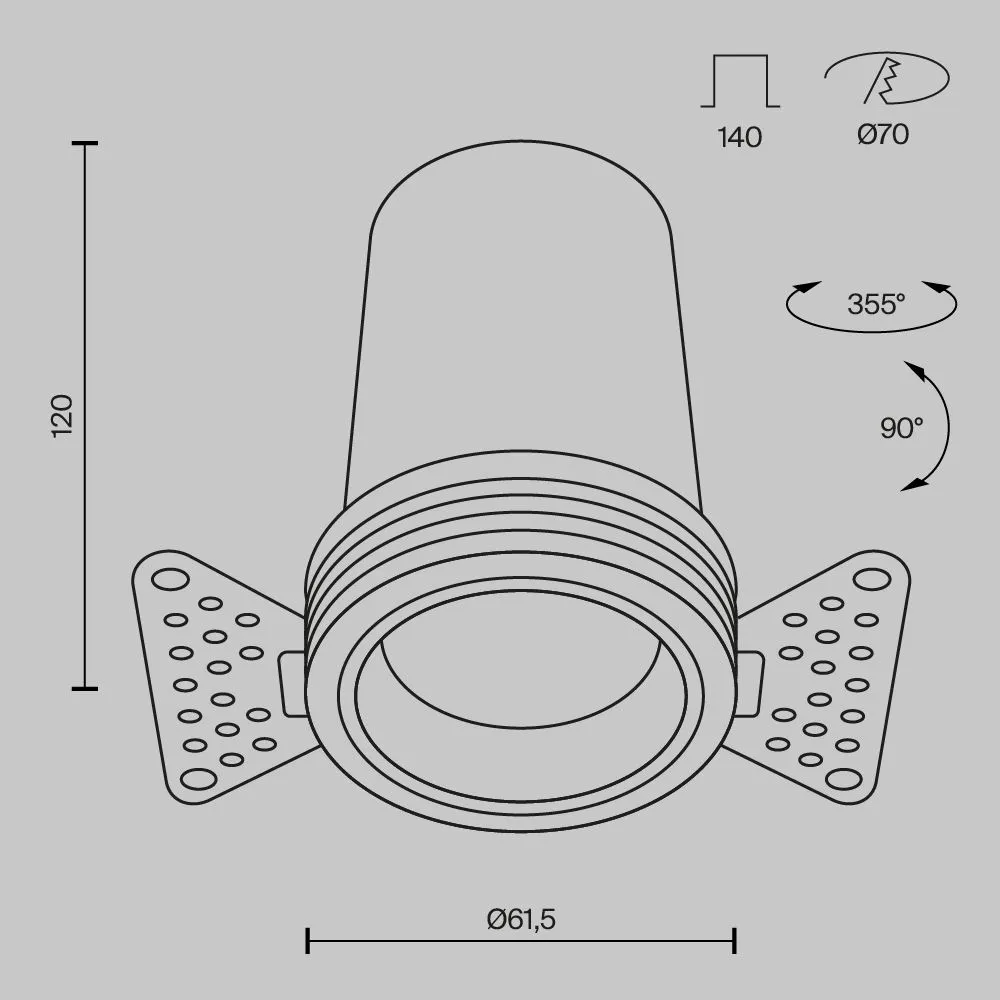 картинка Встраиваемый светильник Technical DL125-L12-4K-TRS-W