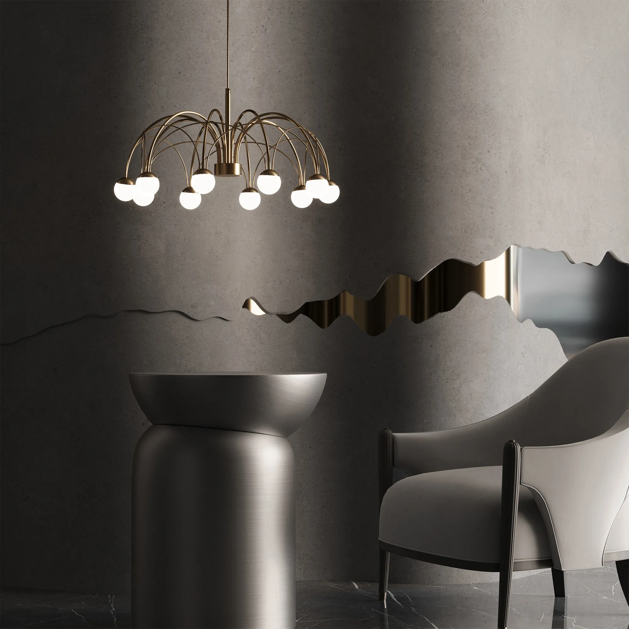 картинка Подвесной светодиодный светильник 90030/10 LED золото